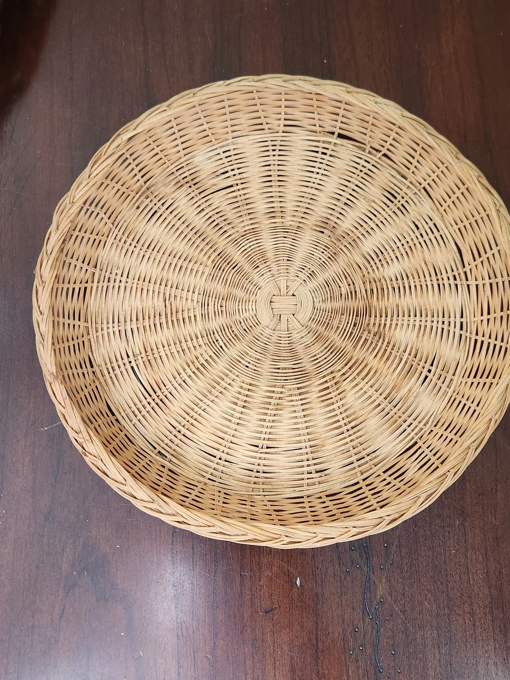 Vintage Set 6 10 Inch Wicker Paper Plate Holders Chargers Basket Trays Picnic